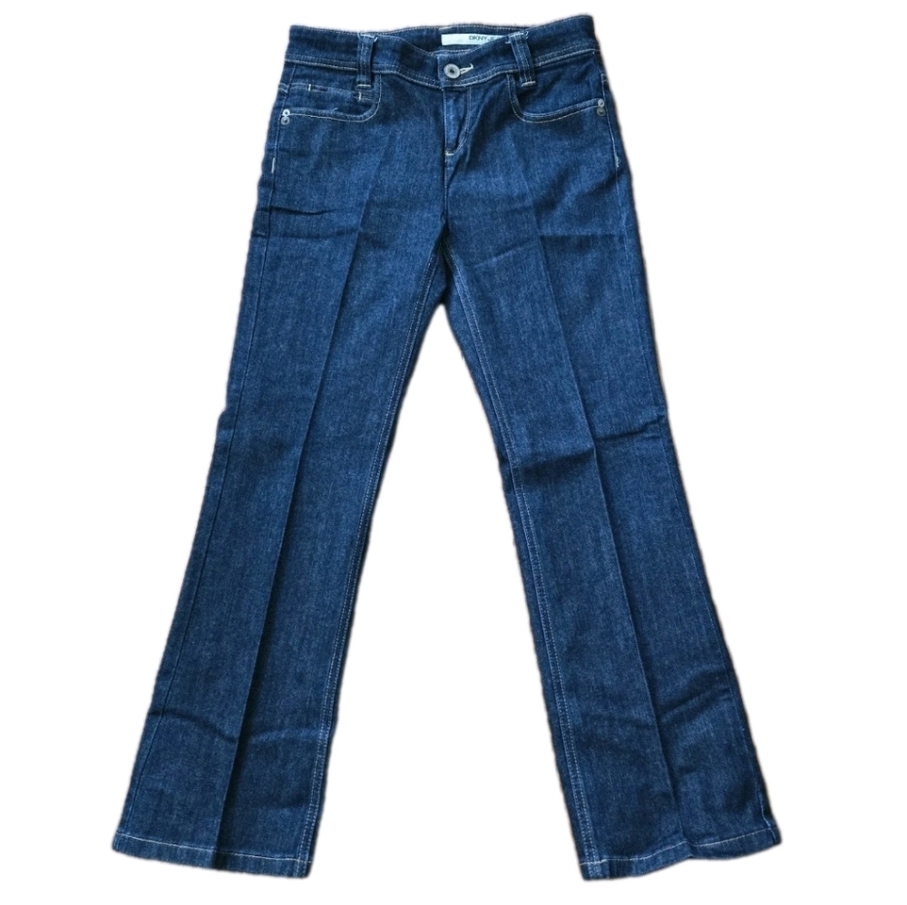 Vintage DKNY East Village Denim Low Rise Blue Jeans Size 8P Dark Wash Stretch